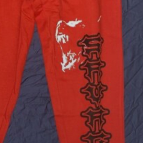 Brand New!! Never Worn Red Joggers W/ Design - Picture 4 of 4